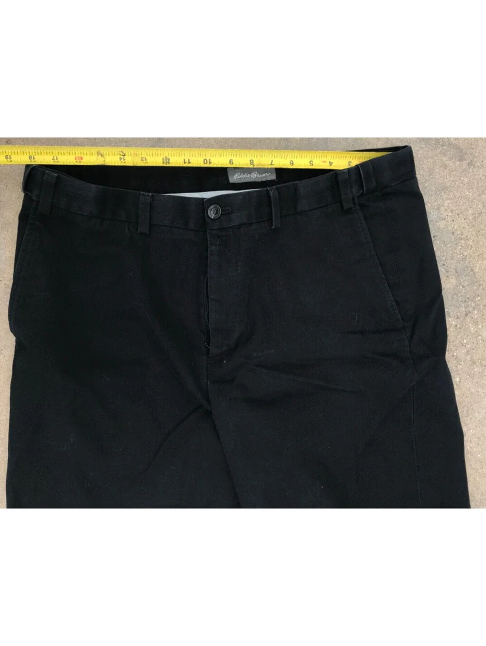 Eddie Bauer Men's Dark Blue/Black Dress Pants Slacks 38 Straight Leg Loose Fit